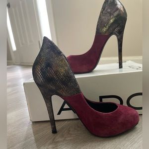 ALDO high heel, Suede burgundy size US6
